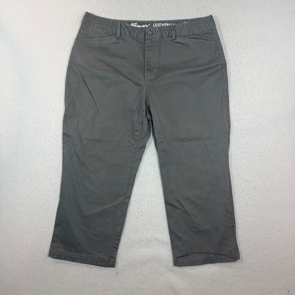 Eddie Bauer Pants Womens 16 Legendwash Stretch Curvy Crop Gray EUC